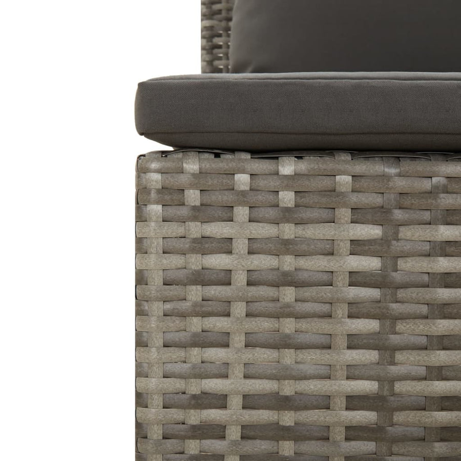 4-Delige Loungeset Met Kussens Poly Rattan Grijs 2x hoek + 2x midden