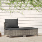 2-piece garden lounge set with cushions grey poly rattan
