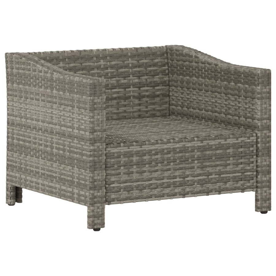 Tuinstoel Met Kussens Poly Rattan Grijs Fauteuil