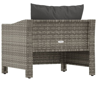 Tuinstoel Met Kussens Poly Rattan Grijs Fauteuil