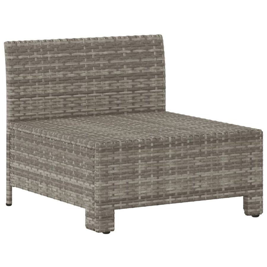Tuinmiddenbank Met Kussens Poly Rattan Grijs middle
