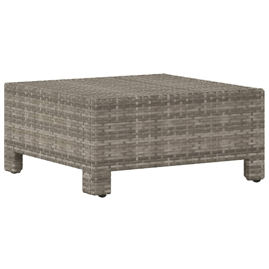 Met Kussen Poly Rattan Grijs Voetensteun