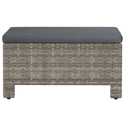 Met Kussen Poly Rattan Grijs Voetensteun
