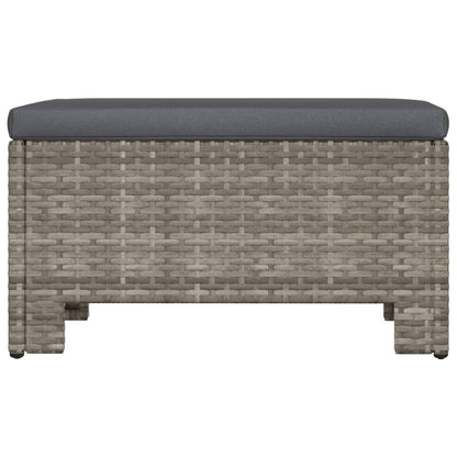 Met Kussen Poly Rattan Grijs Voetensteun