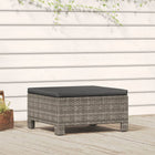 Voetenbank tuin 57x57x28 cm poly rattan grijs