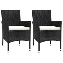 Tuinstoelen met kussens 2 st. zwart poly rattan (alleen VK/IE/FI/NO)