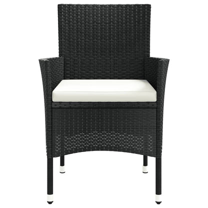 Tuinstoelen met kussens 2 st. zwart poly rattan (alleen VK/IE/FI/NO)