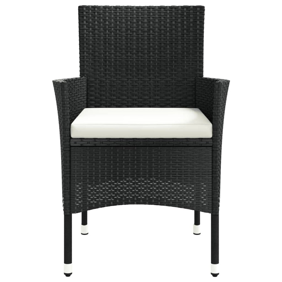 Tuinstoelen met kussens 2 st. zwart poly rattan (alleen VK/IE/FI/NO)