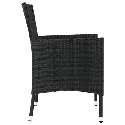 Tuinstoelen met kussens 2 st. zwart poly rattan (alleen VK/IE/FI/NO)