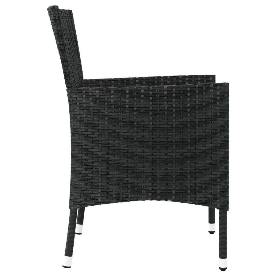 Tuinstoelen met kussens 2 st. zwart poly rattan (alleen VK/IE/FI/NO)