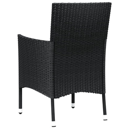 Tuinstoelen met kussens 2 st. zwart poly rattan (alleen VK/IE/FI/NO)