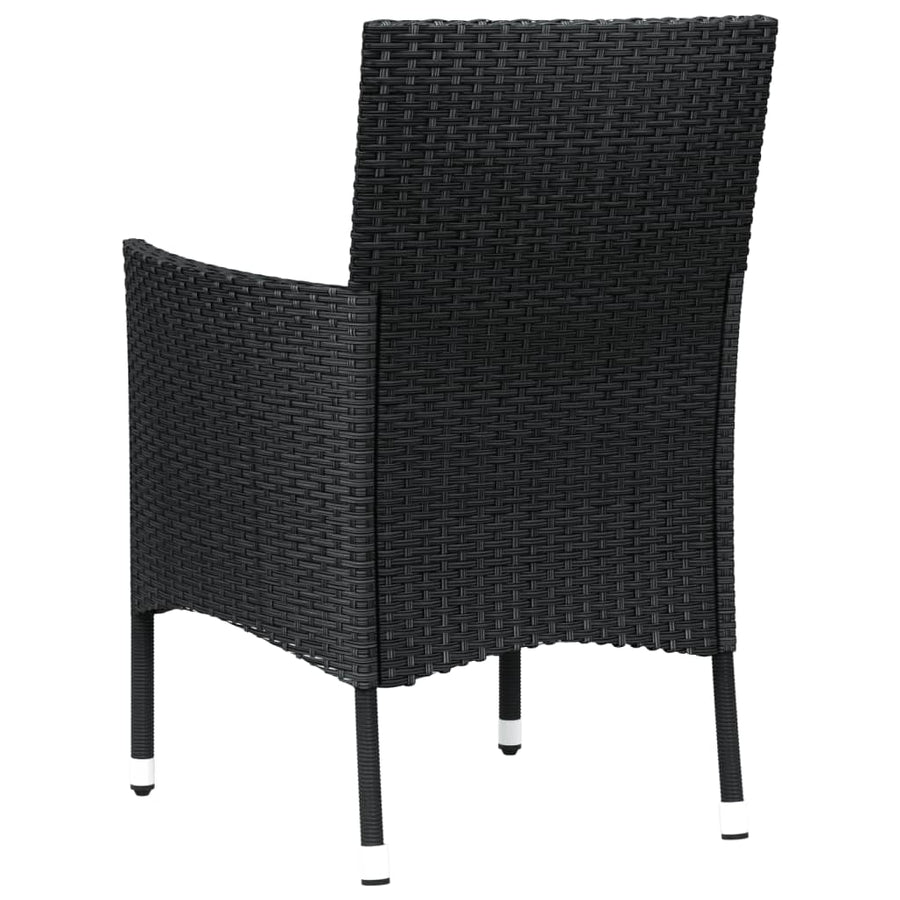 Tuinstoelen met kussens 2 st. zwart poly rattan (alleen VK/IE/FI/NO)