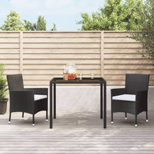 Tuinstoelen met kussens 2 st. zwart poly rattan (alleen VK/IE/FI/NO)