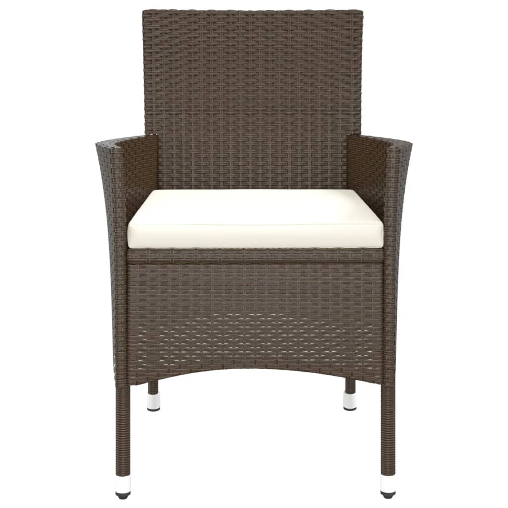 Tuinstoelen met kussens 4 st bruin poly rattan (alleen VK/IE/FI/NO)