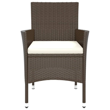 Tuinstoelen met kussens 4 st bruin poly rattan (alleen VK/IE/FI/NO)