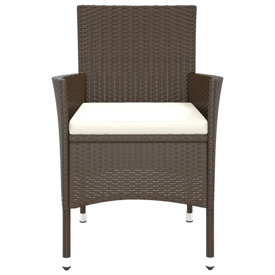 Tuinstoelen met kussens 4 st bruin poly rattan (alleen VK/IE/FI/NO)