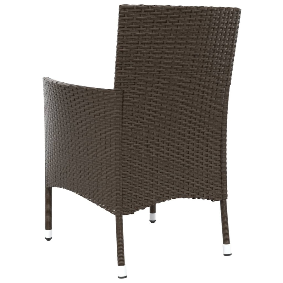 Tuinstoelen met kussens 4 st bruin poly rattan (alleen VK/IE/FI/NO)