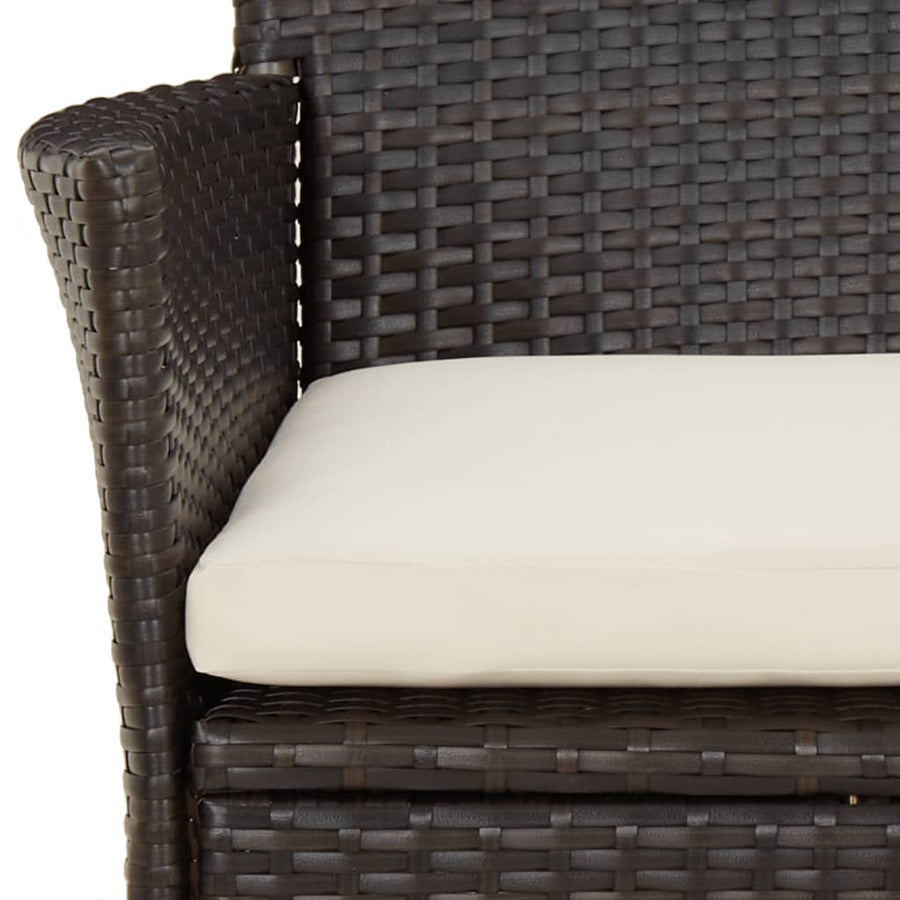 Tuinstoelen met kussens 4 st bruin poly rattan (alleen VK/IE/FI/NO)