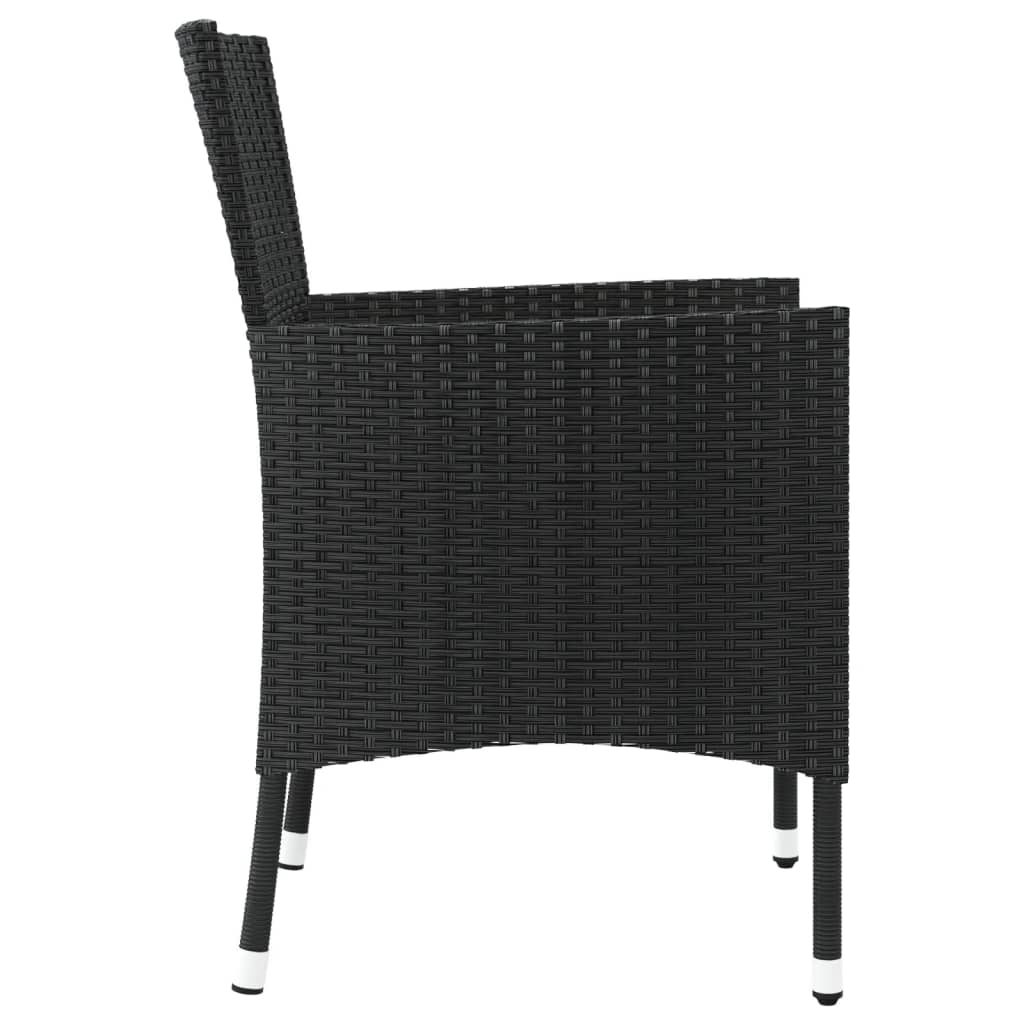 Tuinstoelen met kussens 4 st zwart poly rattan (alleen VK/IE/FI/NO)