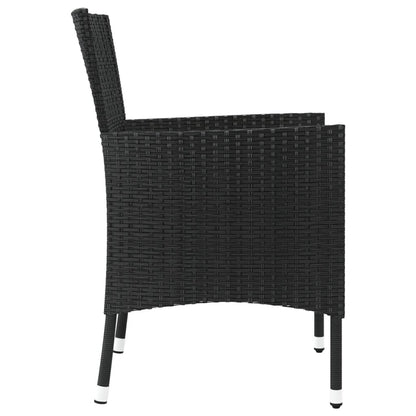 Tuinstoelen met kussens 4 st zwart poly rattan (alleen VK/IE/FI/NO)