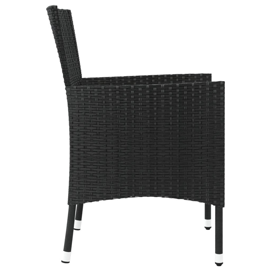 Tuinstoelen met kussens 4 st zwart poly rattan (alleen VK/IE/FI/NO)