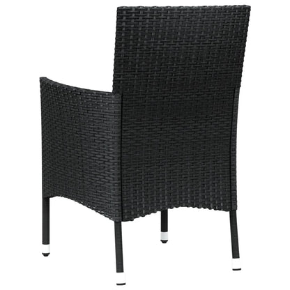 Tuinstoelen met kussens 4 st zwart poly rattan (alleen VK/IE/FI/NO)