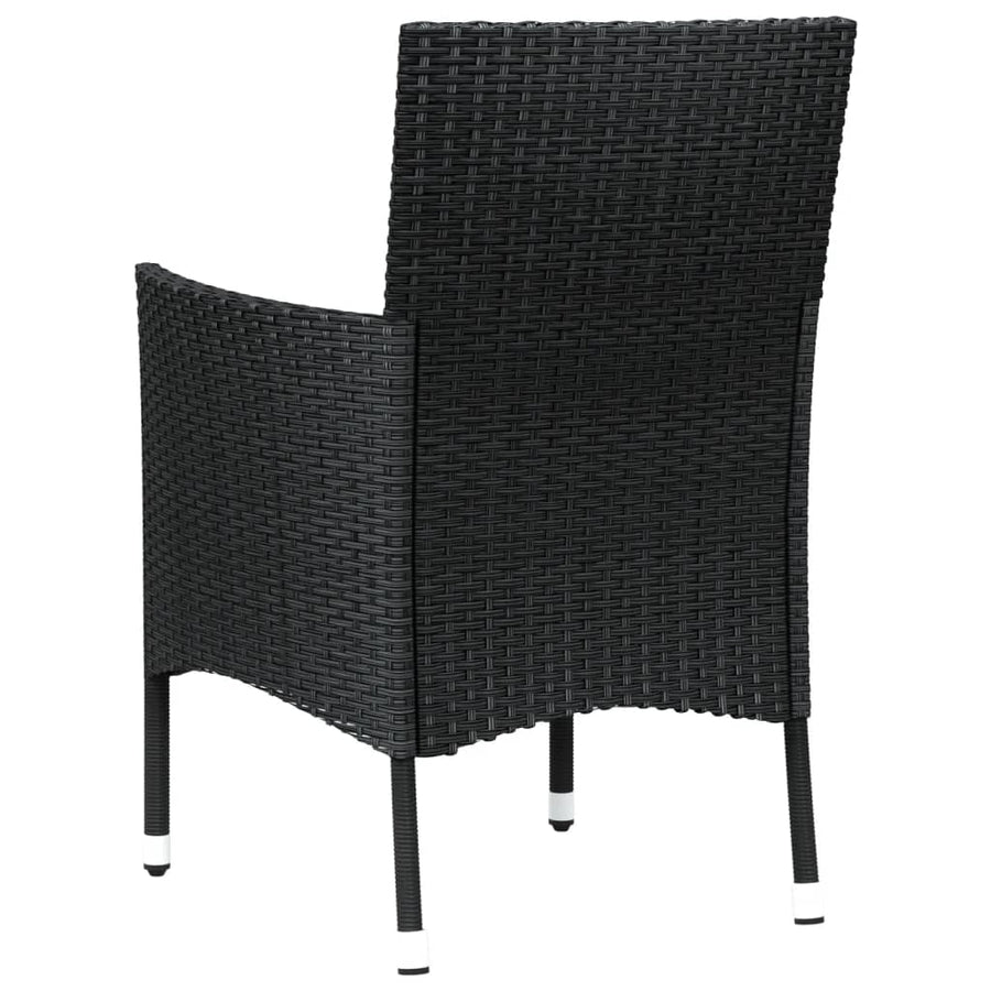Tuinstoelen met kussens 4 st zwart poly rattan (alleen VK/IE/FI/NO)