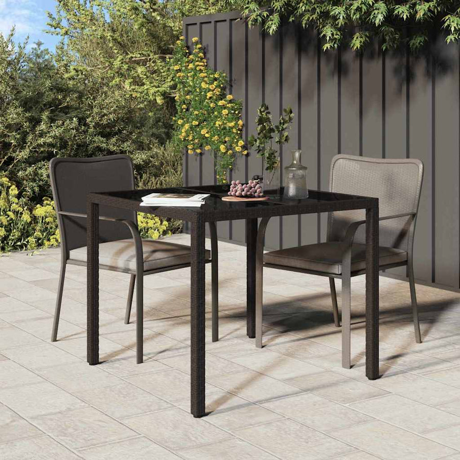 Tuinstafel Bruin 90 x 90 x 75 cm poly rattan