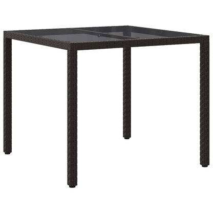 Tuinstafel Bruin 90 x 90 x 75 cm poly rattan