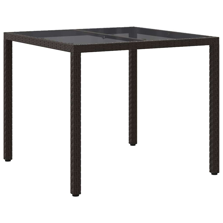 Tuinstafel Bruin 90 x 90 x 75 cm poly rattan