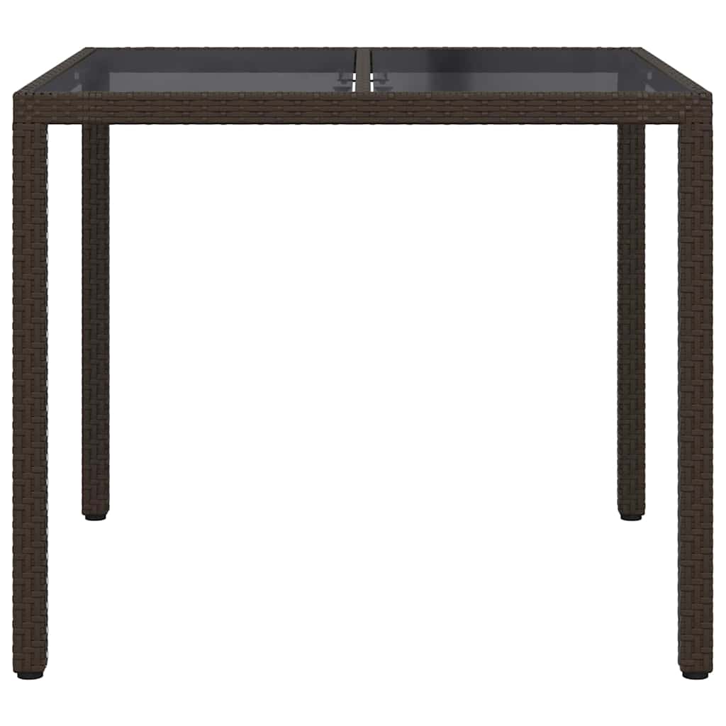 Tuinstafel Bruin 90 x 90 x 75 cm poly rattan