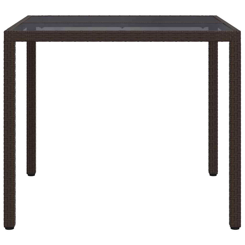 Tuinstafel Bruin 90 x 90 x 75 cm poly rattan