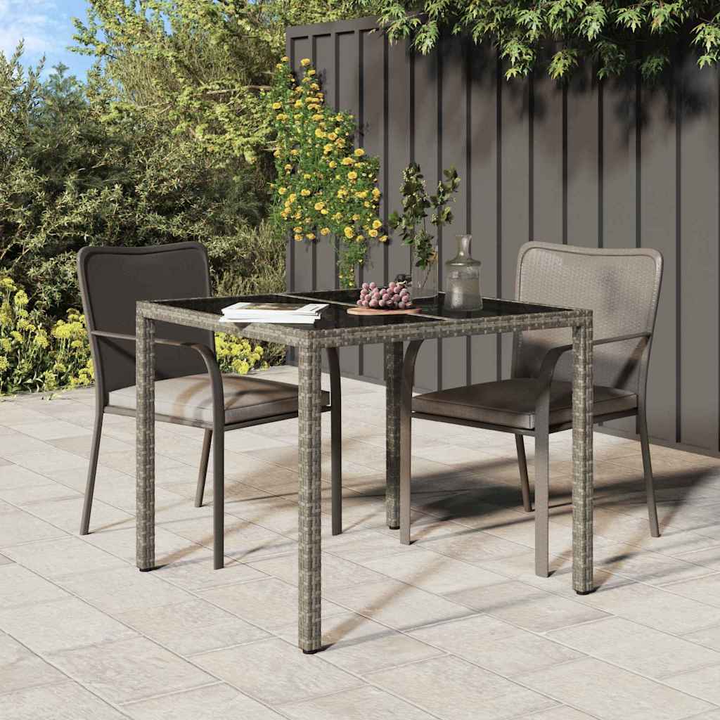Tuinstafel Grijs 90 x 90 x 75 cm poly rattan