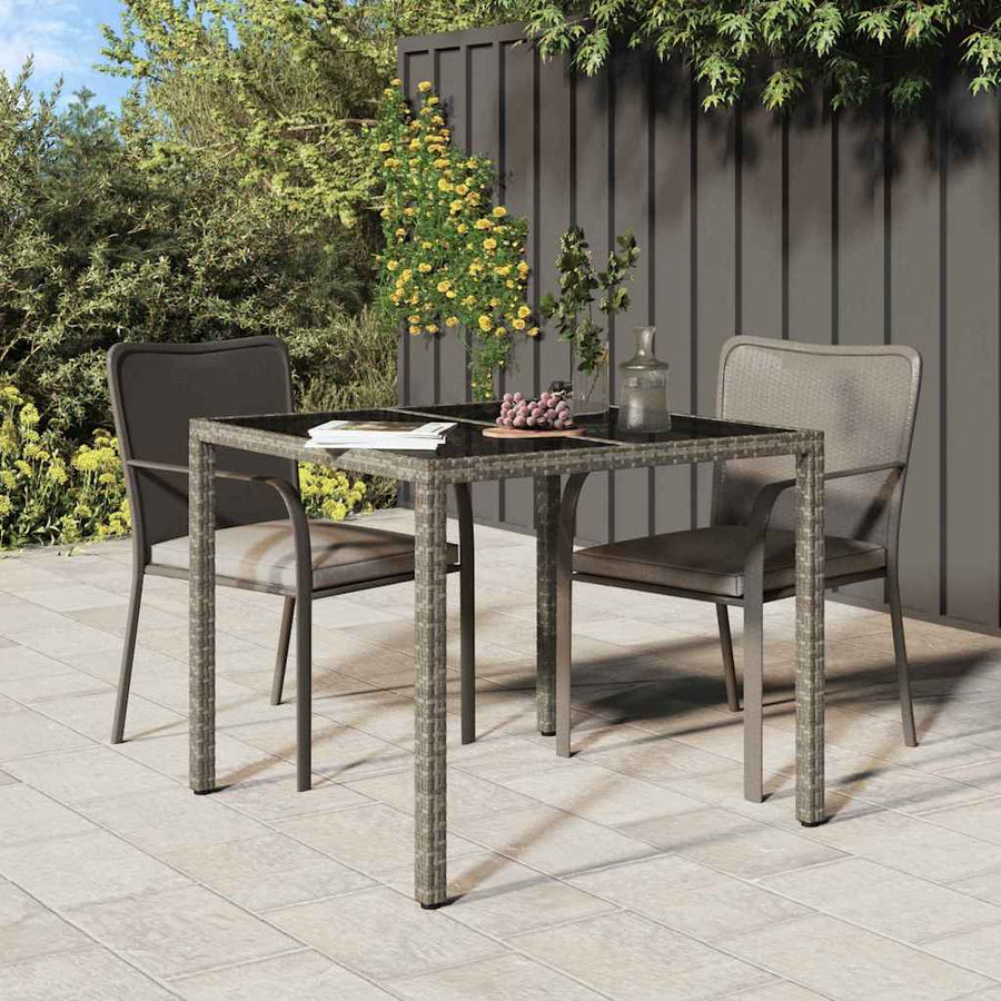Tuinstafel Grijs 90 x 90 x 75 cm poly rattan