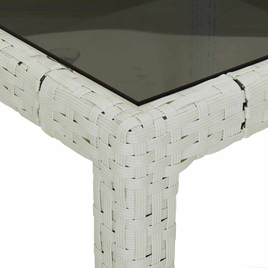 Tuinstafel Wit 90 x 90 x 75 cm poly rattan