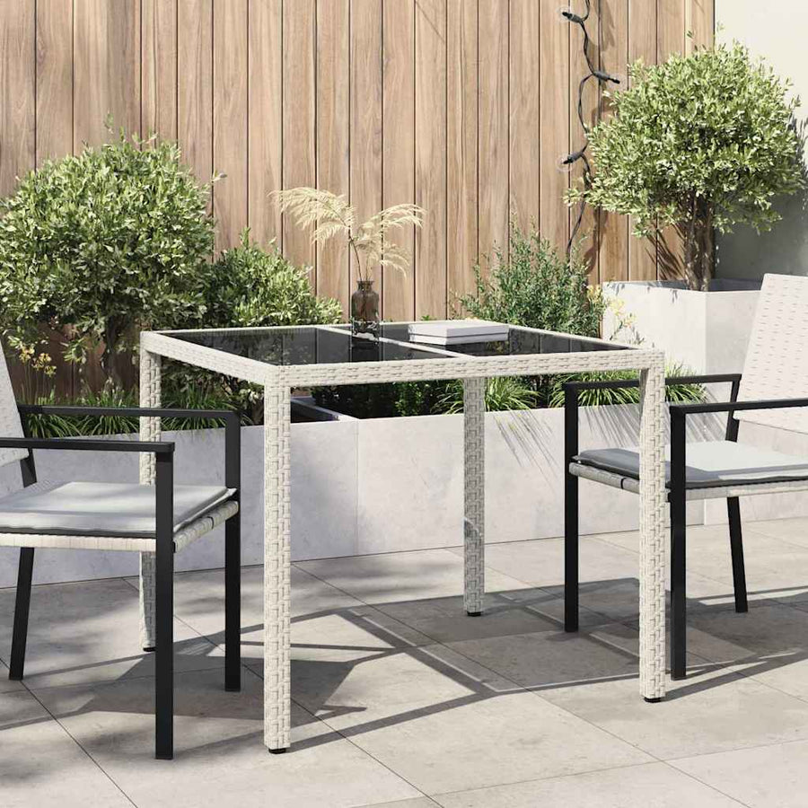 Tuinstafel Wit 90 x 90 x 75 cm poly rattan