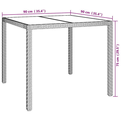 Tuinstafel Wit 90 x 90 x 75 cm poly rattan