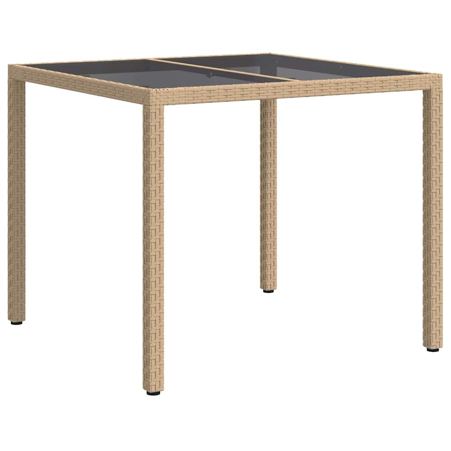 Tuinstafel Beige 90 x 90 x 75 cm poly rattan