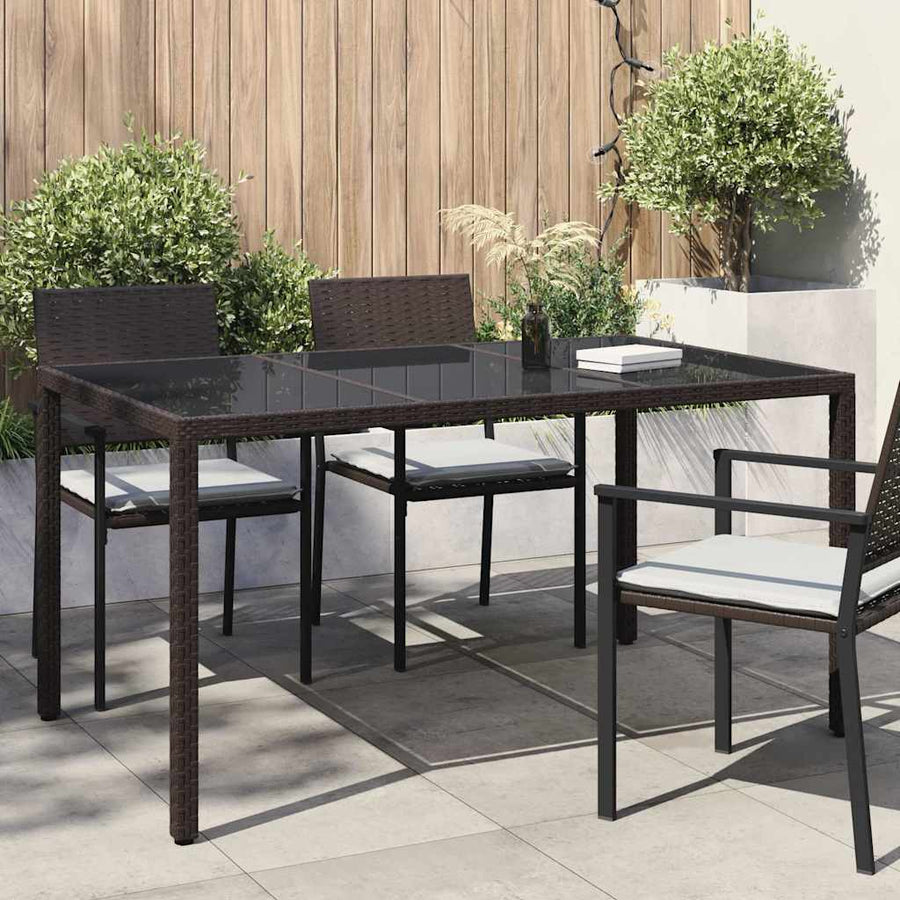 Tuinstafel Bruin 150 x 90 x 75 cm poly rattan