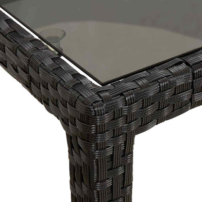 Tuinstafel Zwart 150 x 90 x 75 cm poly rattan