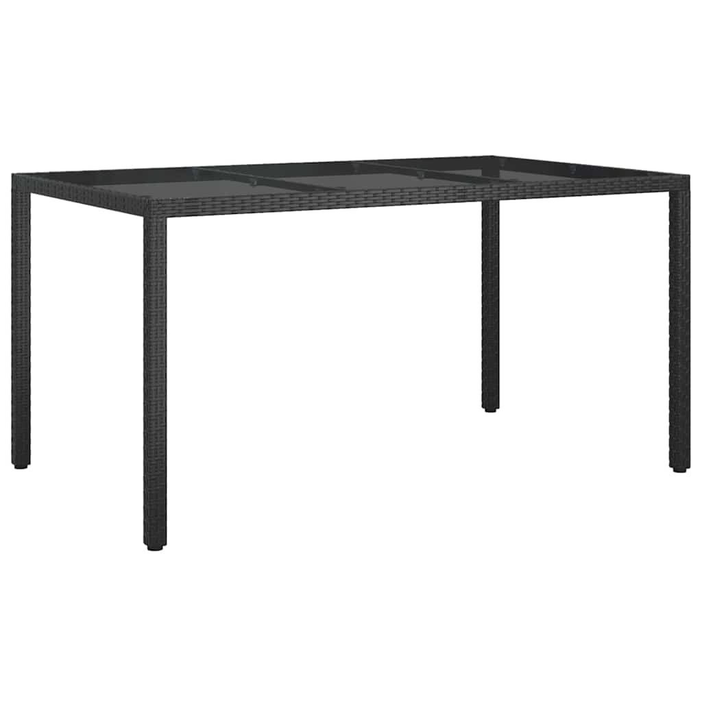 Tuinstafel Zwart 150 x 90 x 75 cm poly rattan