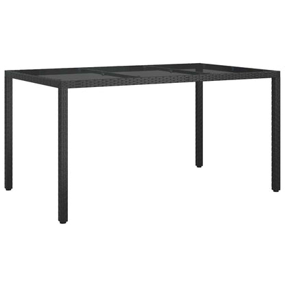 Tuinstafel Zwart 150 x 90 x 75 cm poly rattan