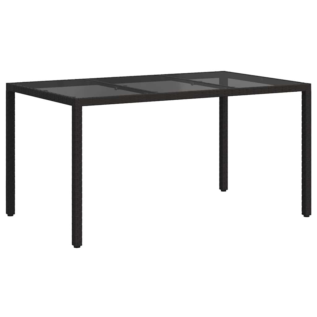 Tuinstafel Zwart 150 x 90 x 75 cm poly rattan