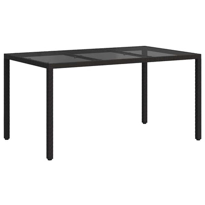 Tuinstafel Zwart 150 x 90 x 75 cm poly rattan
