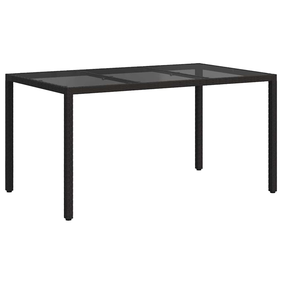Tuinstafel Zwart 150 x 90 x 75 cm poly rattan