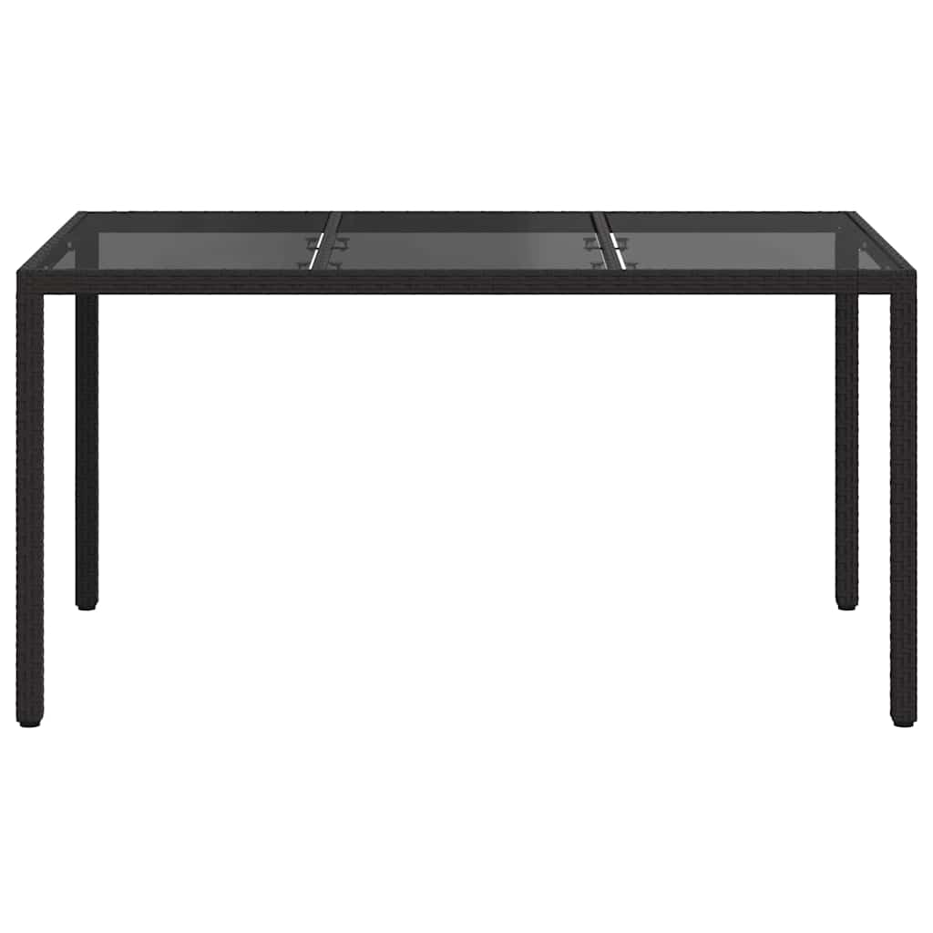 Tuinstafel Zwart 150 x 90 x 75 cm poly rattan