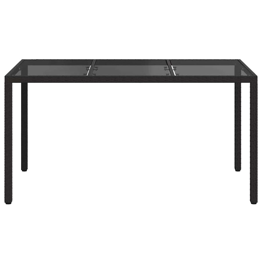Tuinstafel Zwart 150 x 90 x 75 cm poly rattan