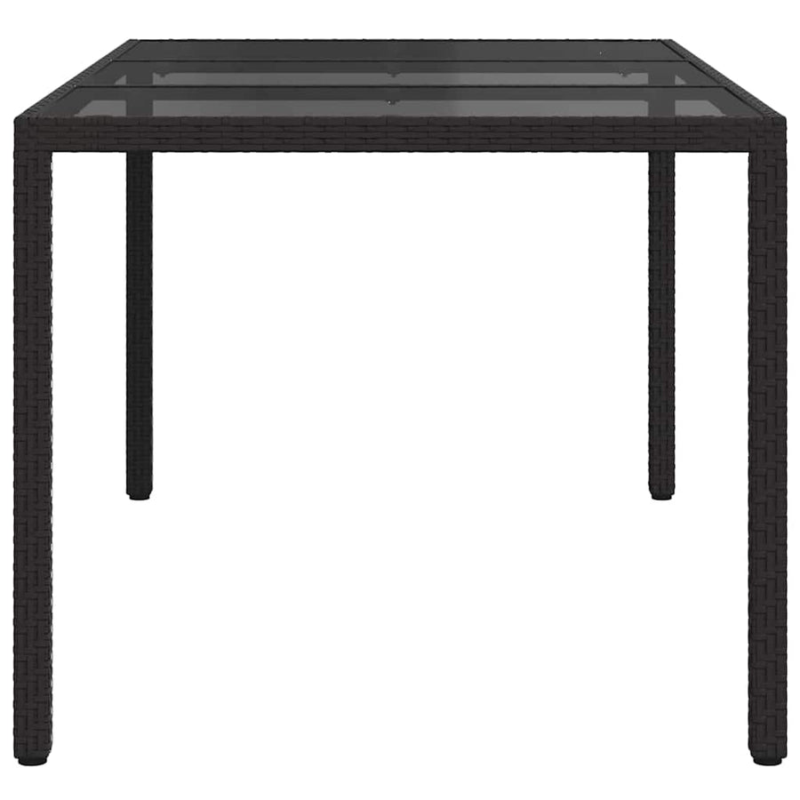 Tuinstafel Zwart 150 x 90 x 75 cm poly rattan