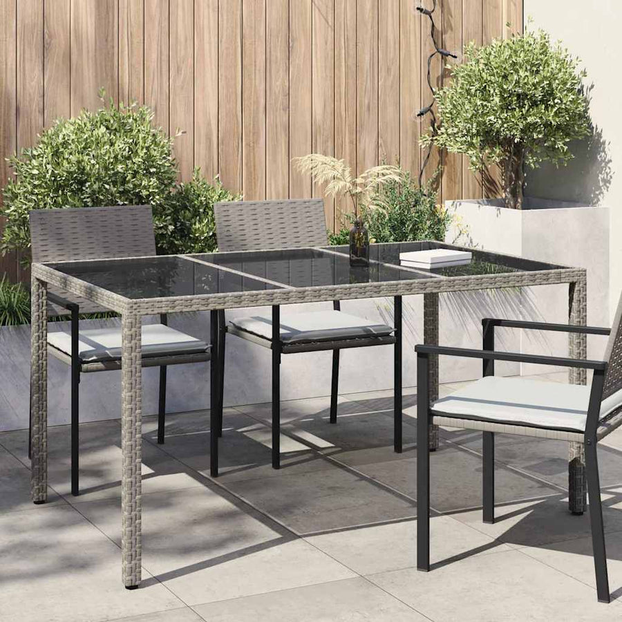 Tuinstafel Grijs 150 x 90 x 75 cm poly rattan