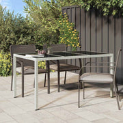 Tuinstafel 150x90x75 cm poly rattan wit